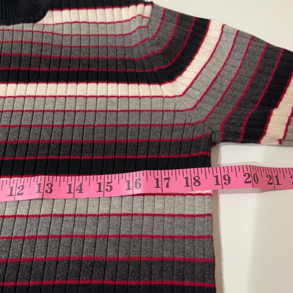 Talbots Turtleneck Striped Long Sleeve Sweater Size Medium 100% Cotton - Picture 7 of 7